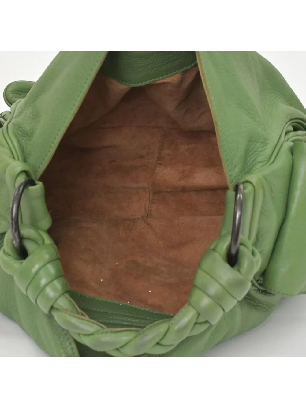 Bottega Veneta Intrecciato Handbag Khaki Calfskin